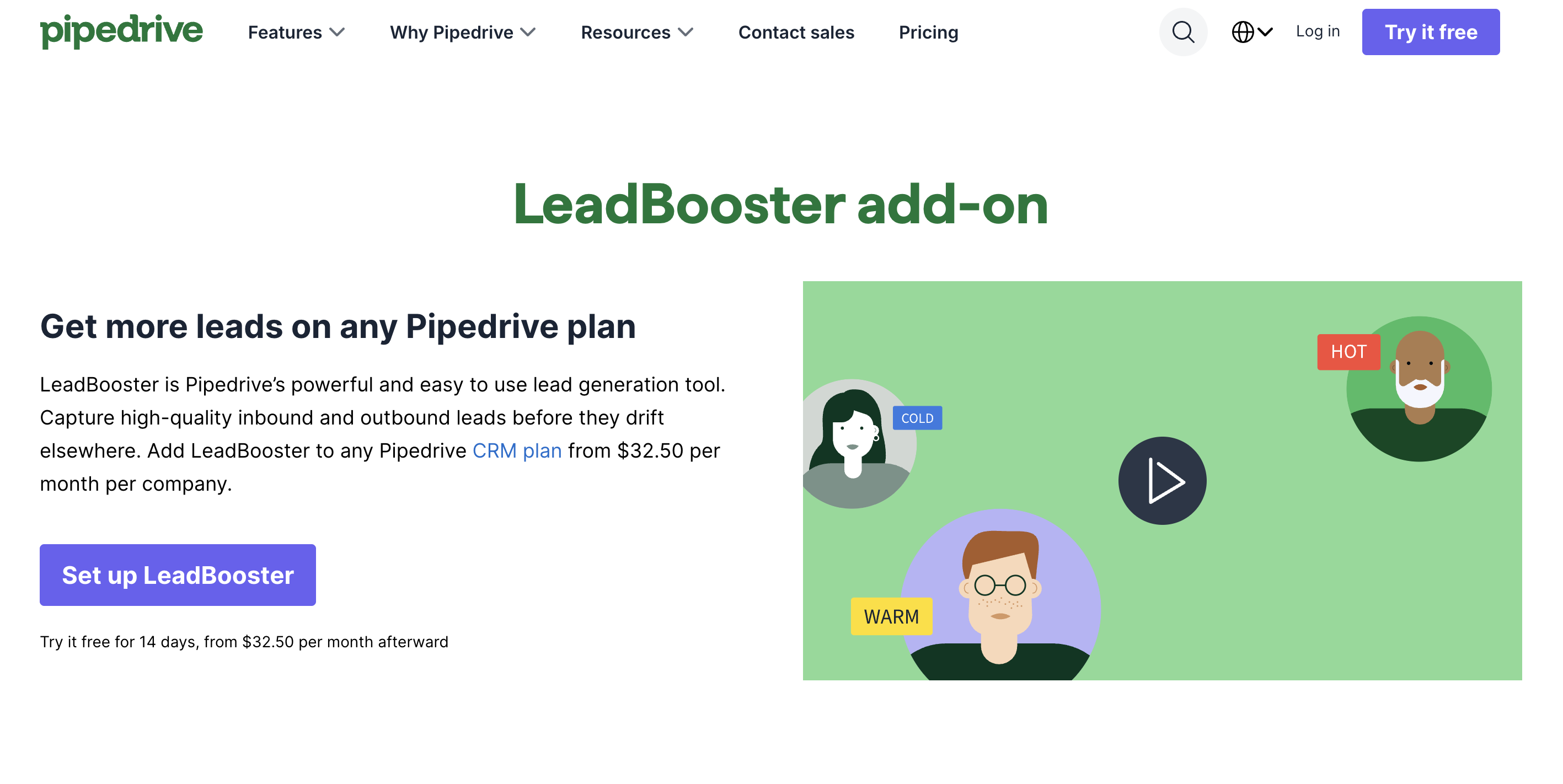 pipedrive's lead booster for pricing add on